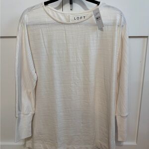 LOFT Women's Ivory Long Sleeve Tee